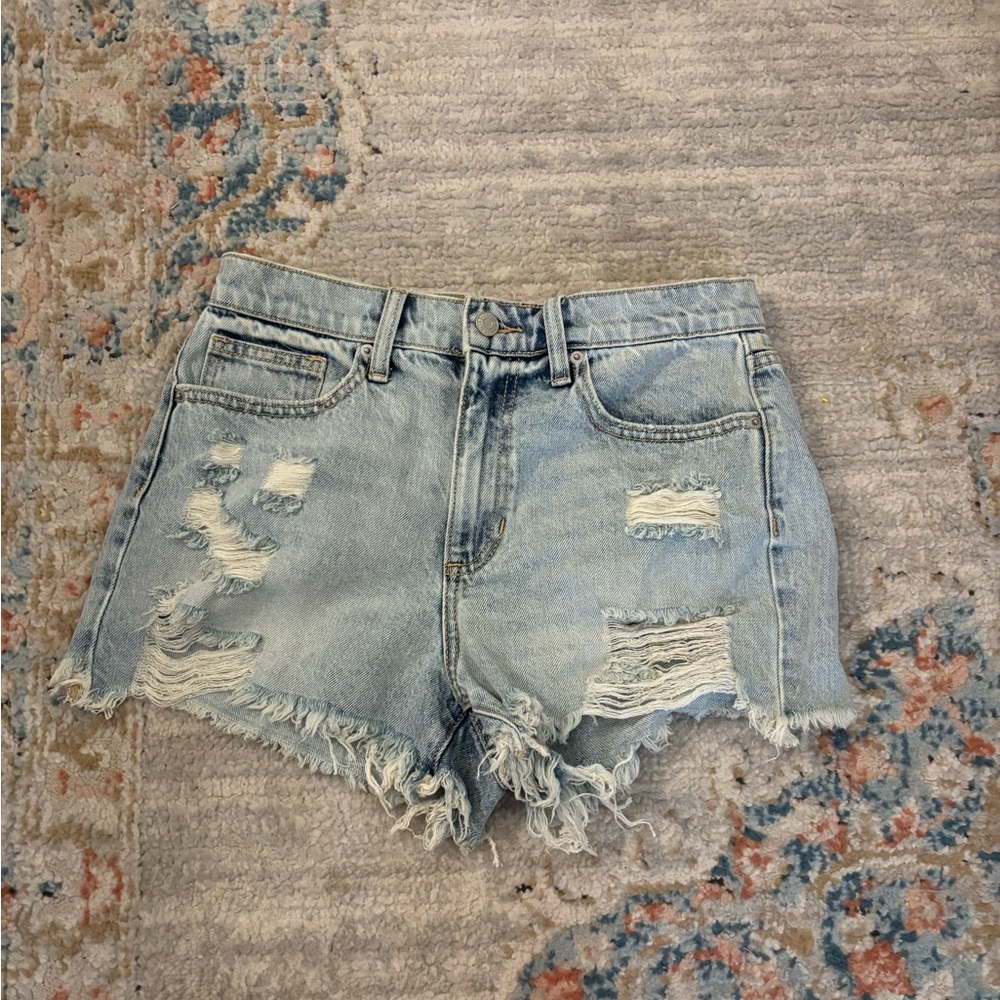 Altar'd State Blue Distressed Jean Shorts